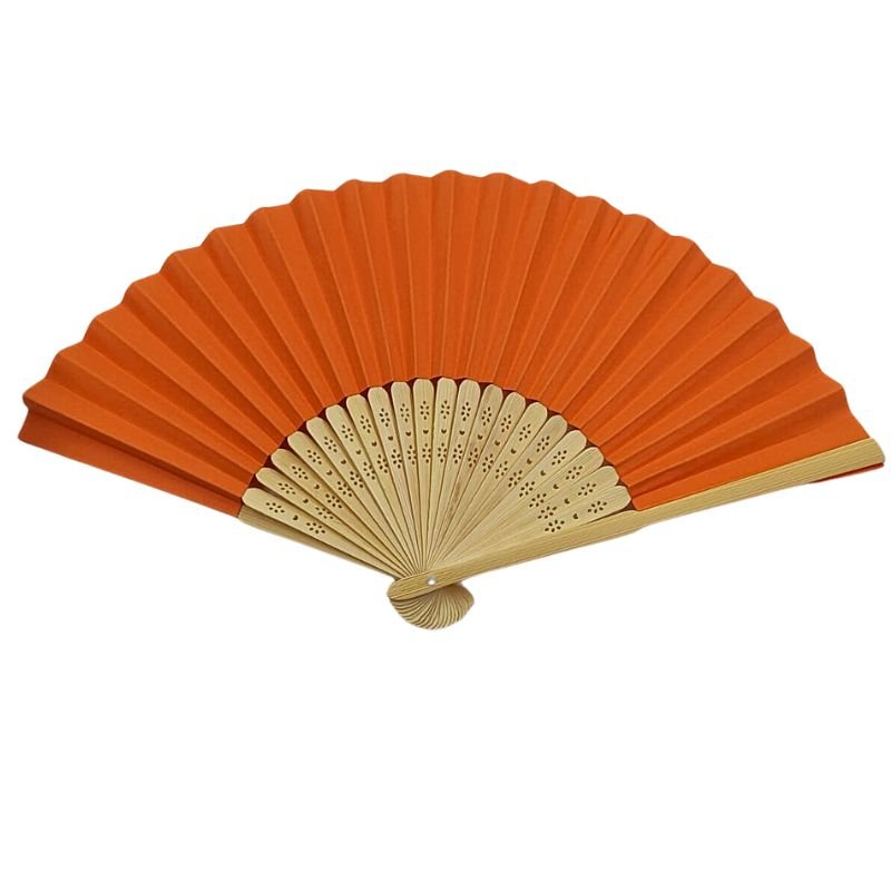 ABANICO PAPEL NARANJA XU /SET 10 PCS