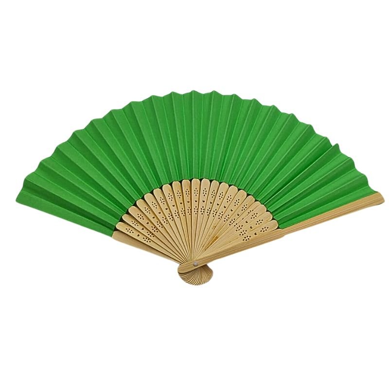 ABANICO PAPEL VERDE XU /SET 10 PCS