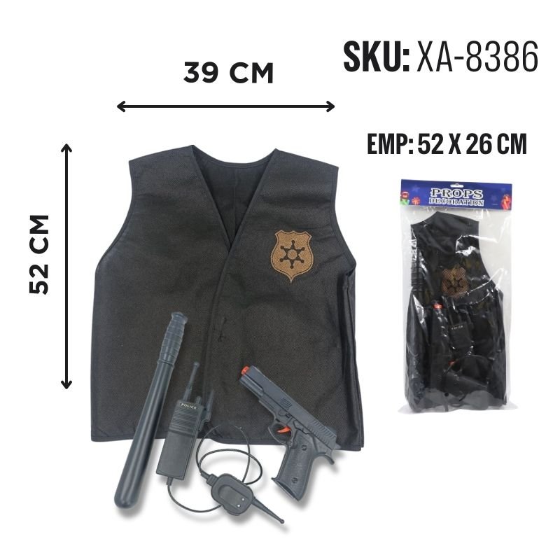 ACCESORIO POLICIA NEGRO 4PCS BX60