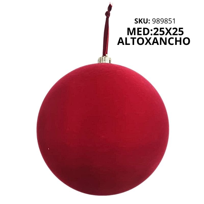 ADORNO NAV. ESFERA TERCIOPELO ROJO XU
