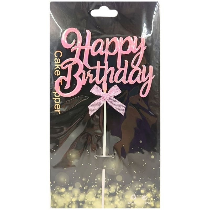 TOPPER HAPPY/BDAY ROSADO