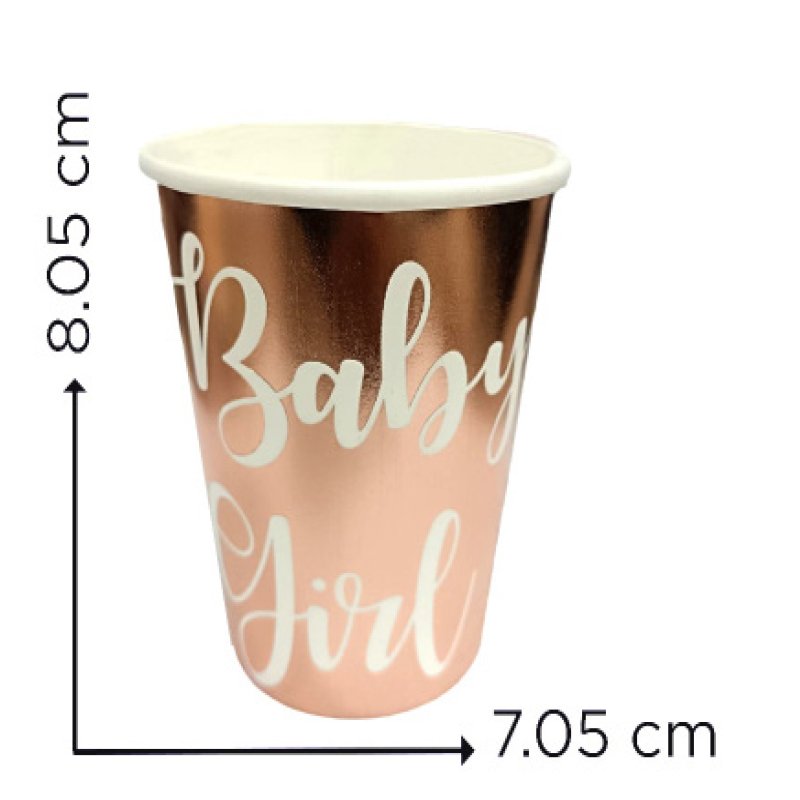 VASO CART. BABY GIRL ROS/GOLD X10 X300B