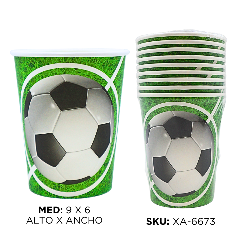 VASO CART. FUTBOL VERDE X10 X240B