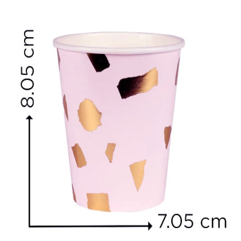 VASO CART. ROSA/PUNTOS DOR X10 X300B