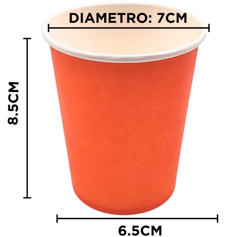 VASO CARTON NARANJA X10 X300B