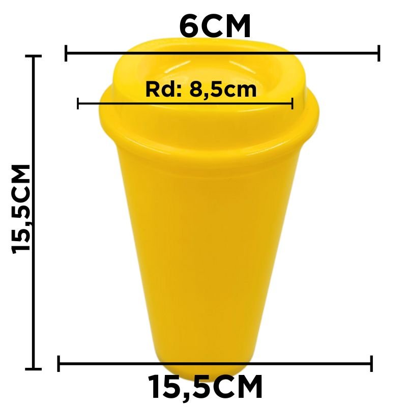 VASO PLAST. P/CAFE AMARILLO XU 5PCX200B