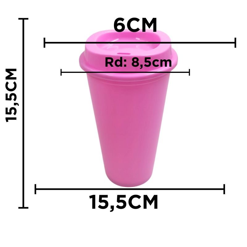 VASO PLAST. P/CAFE ROSA XU 5PCX200B