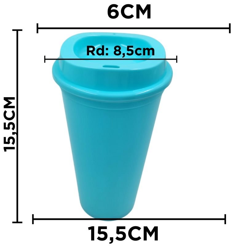 VASO PLAST. P/CAFE TURQUESA 5PC XU X200B