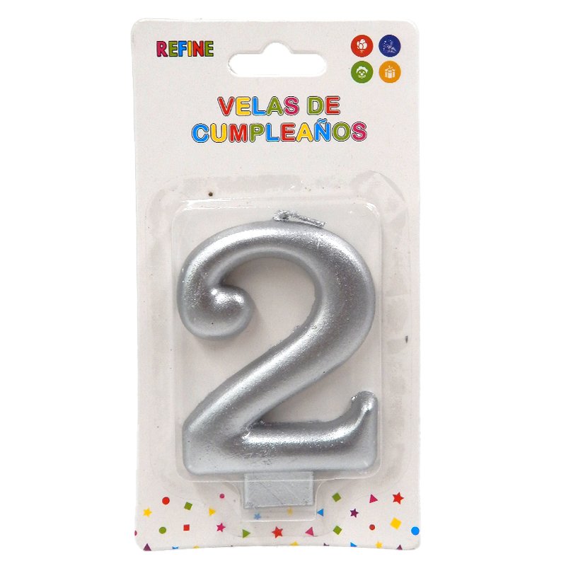 VELA #2 PLATA CROMADA