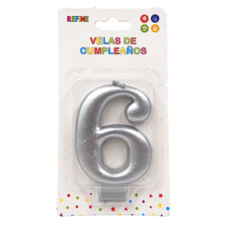 VELA #6 PLATA CROMADA