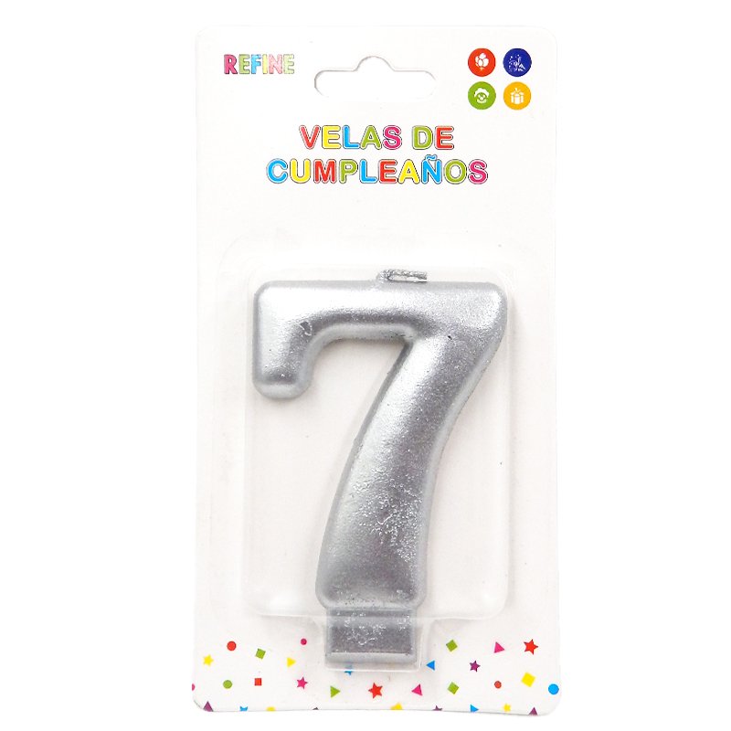 VELA #7 PLATA CROMADA