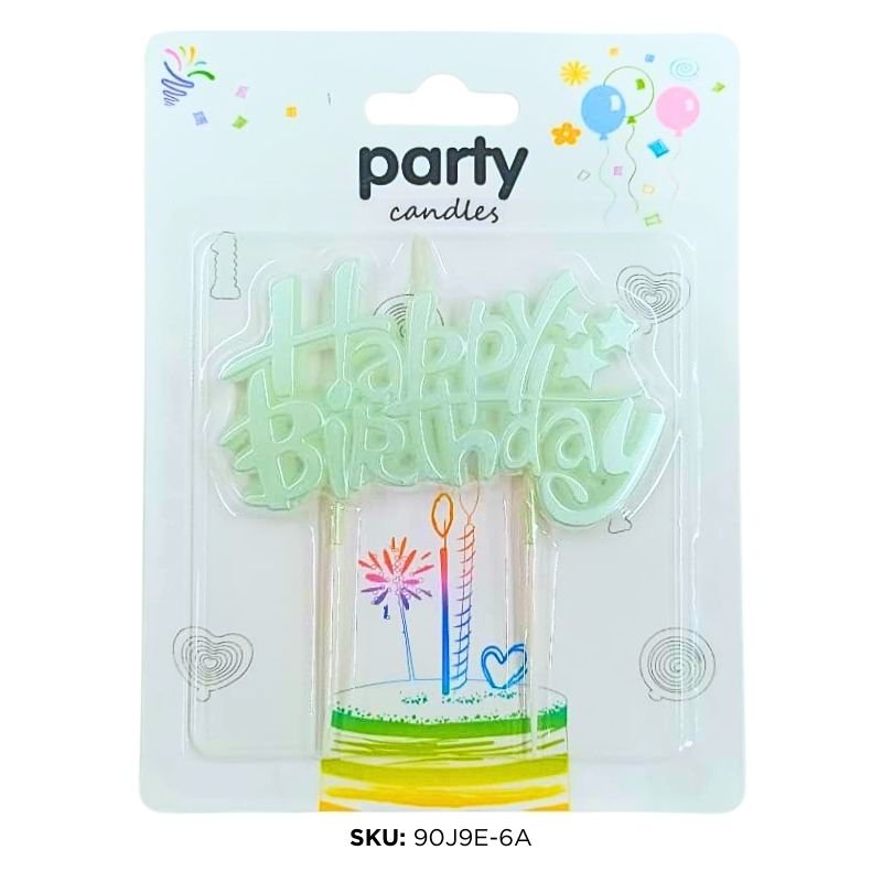 VELA HAPPY/BDAY VERDE AGUA XU
