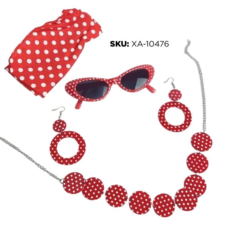 PAÑUELO/GAFAS ROJAS C/PUNTOS XU X12PAQ X300B