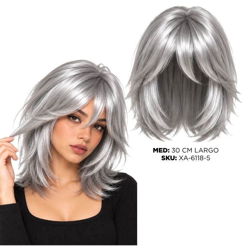 PELUCA CORTA GRIS XU X300B