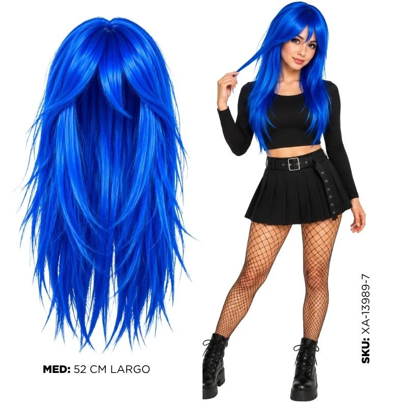 PELUCA LARGA AZUL XU X200B