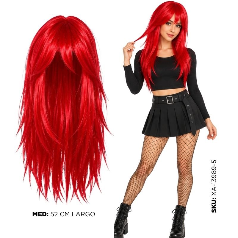 PELUCA LARGA ROJA XU X200B