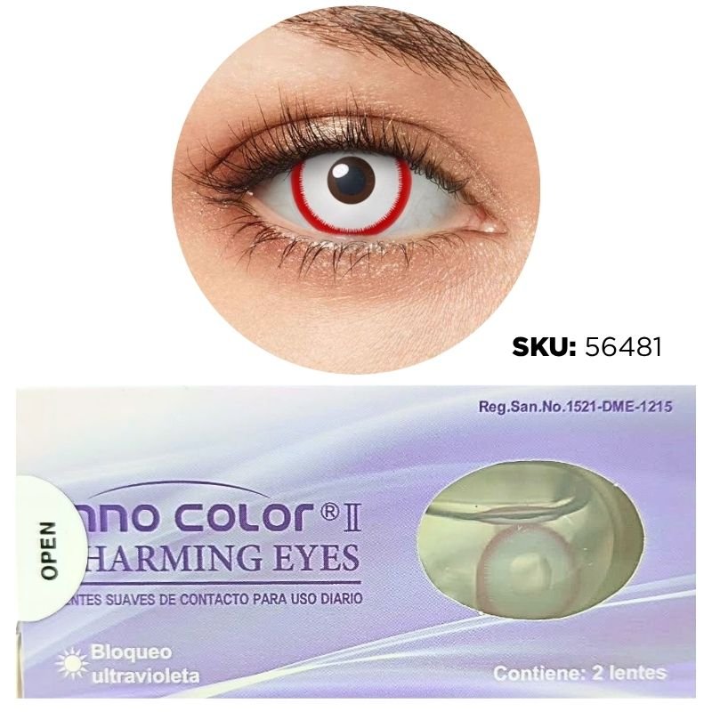 LENTES DE CONTACTO BLANCO FILO ROJO XU
