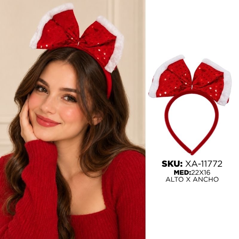 DIADEMA LAZO ROJO C/BLANCO XU X12PAQ X480B