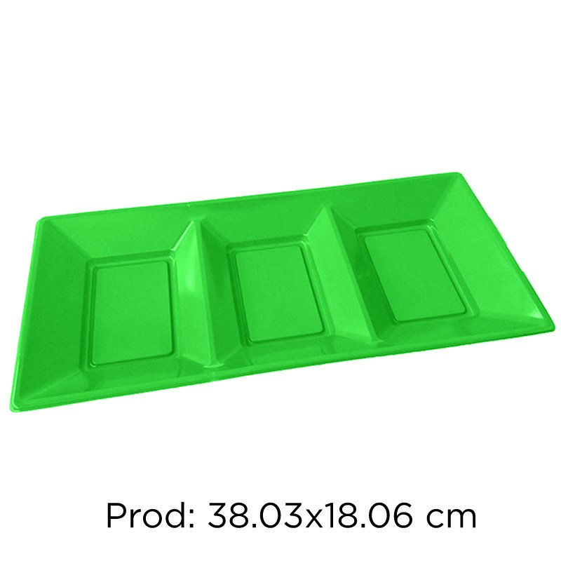 BANDEJA VERDE NEON 3DIV.X 3U