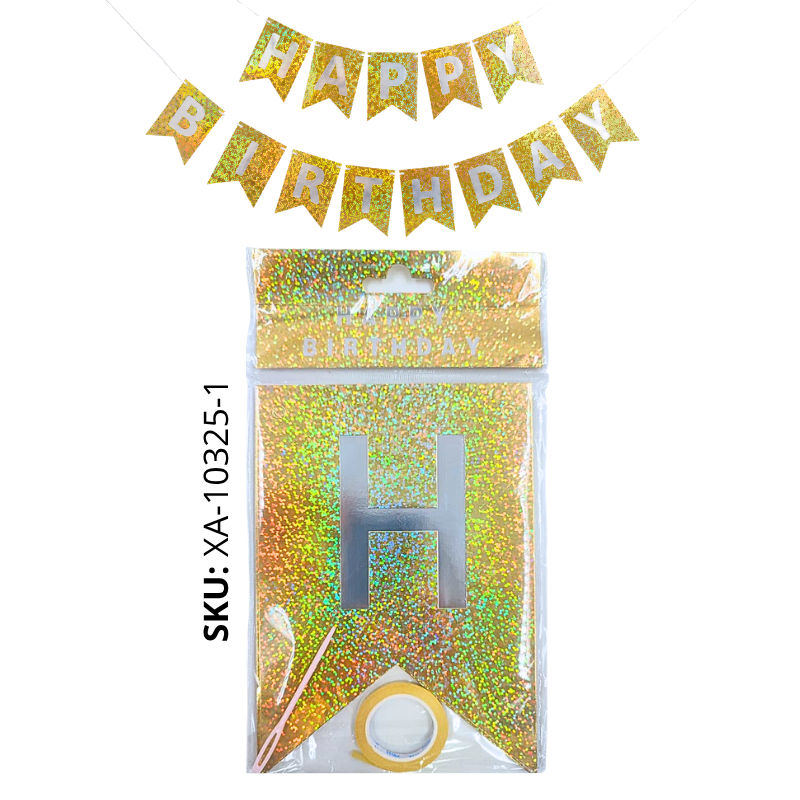 BANDERIN H/B DORADO HOLOGRAFICO X600B