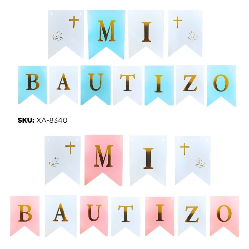 BANDERIN MI BAUTIZO 2 COLOR XU X600B