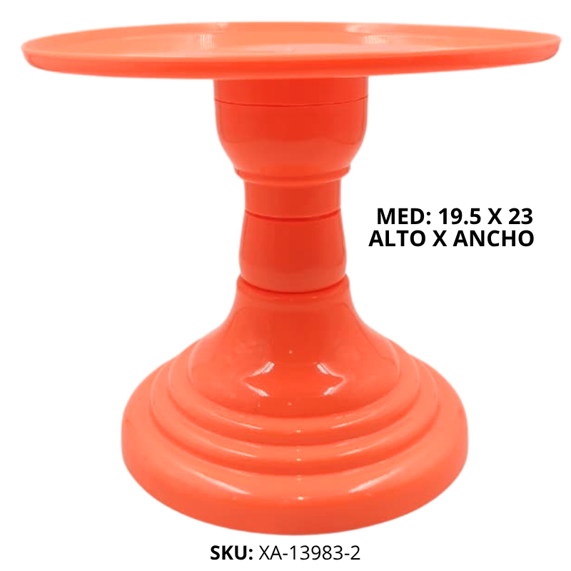 BASE P/TORTA PLANO REDON PLAST NARANJA NEON XU X36B