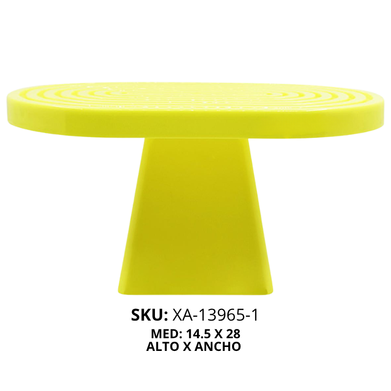BASE P/TORTA PLAST OVAL AMARILLO NEON XU X72B