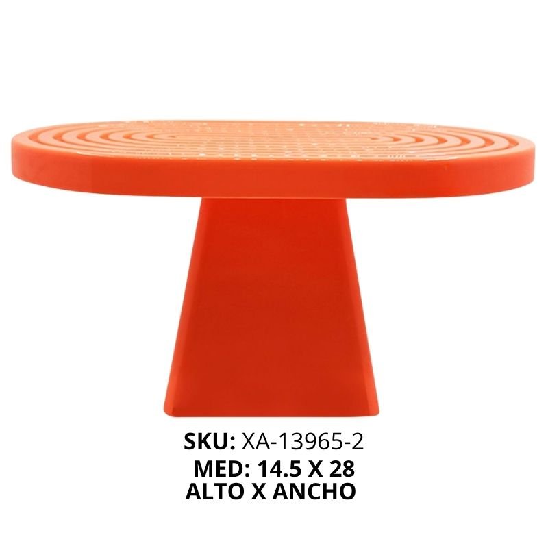 BASE P/TORTA PLAST OVAL NARANJA NEON XU X72B