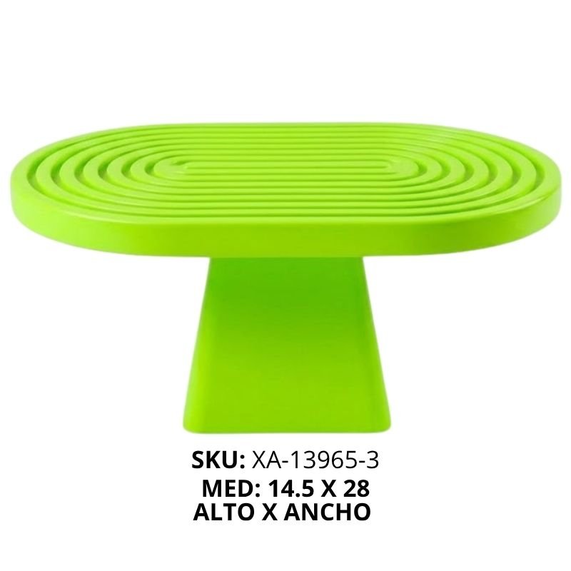 BASE P/TORTA PLAST OVAL VERDE NEON XU X72B