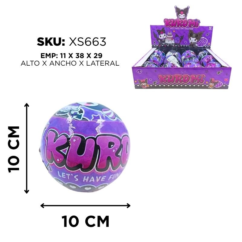 BOLA SORPRESA KUROMI LLAVERO CX12 BX288