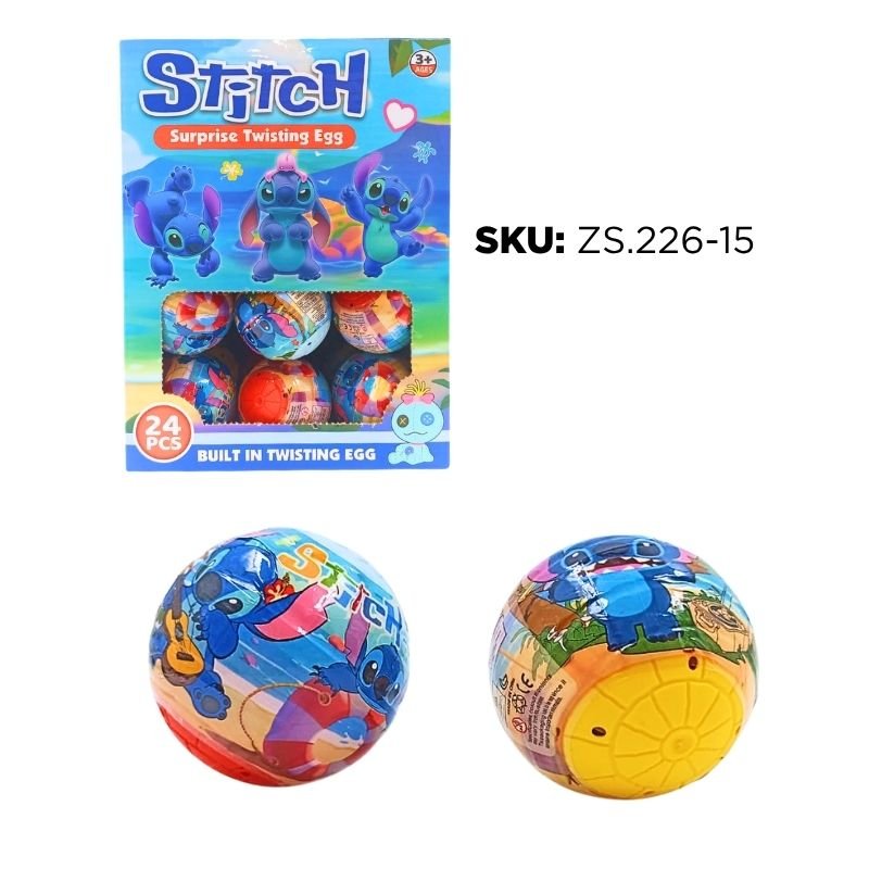 BOLA SORPRESA STITCH 5.5X5.5CM CX24 BX48